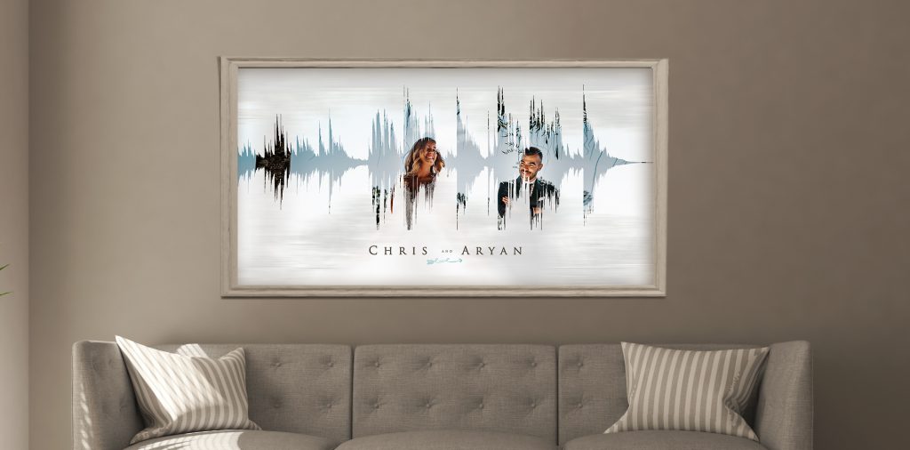 First anniversary gift sound wave art