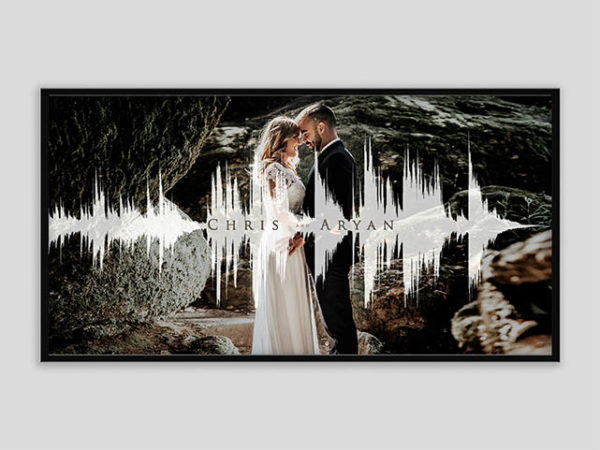 1st Anniversary (Paper Anniversary) Gift – Soundwave Art with Photo