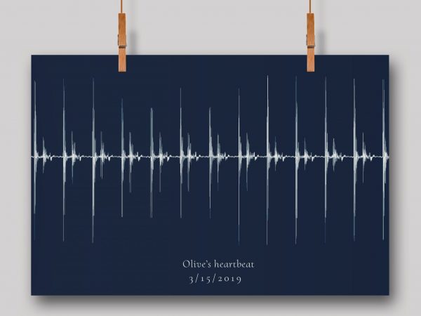 Baby Heartbeat Soundwave Art