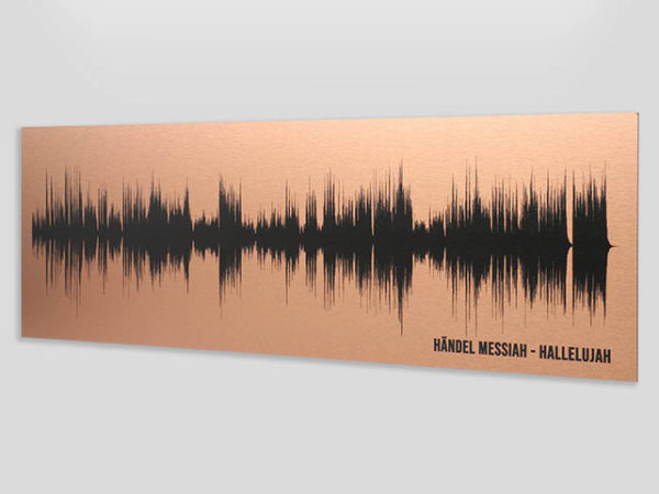 8th Anniversary Bronze Gift, Sound Wave Art Bronze, 8 Year Anniversary Gift