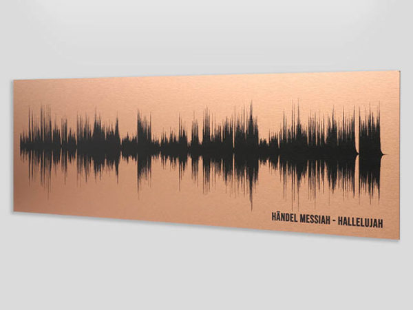 7th Anniversary Copper Gift, Sound Wave Art Copper, 7 Year Anniversary Gift